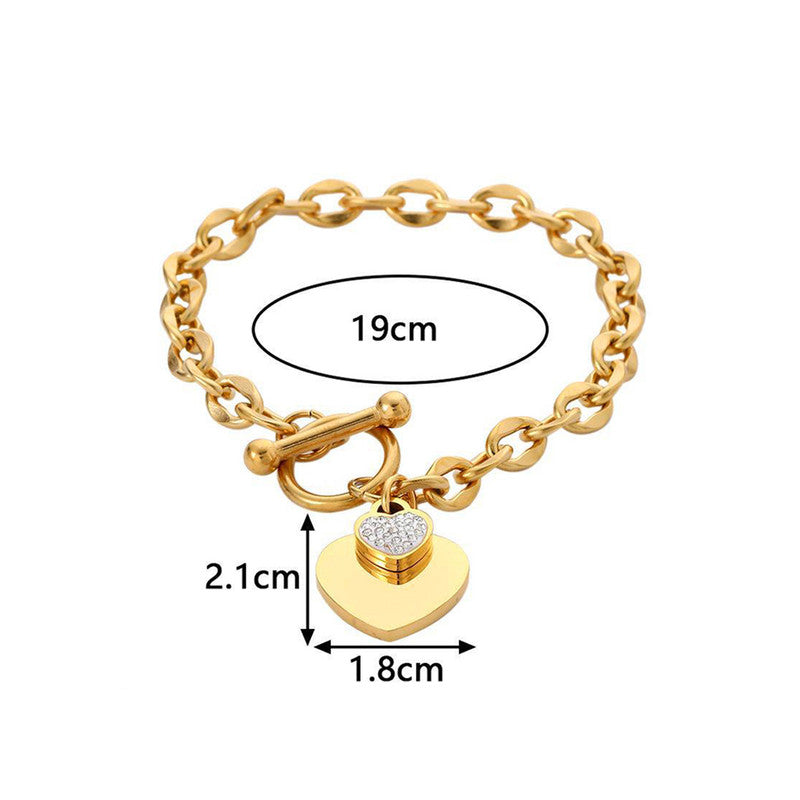 Anti-Tarnish Gold Plated Heart Charm Bracelet 💛✨
