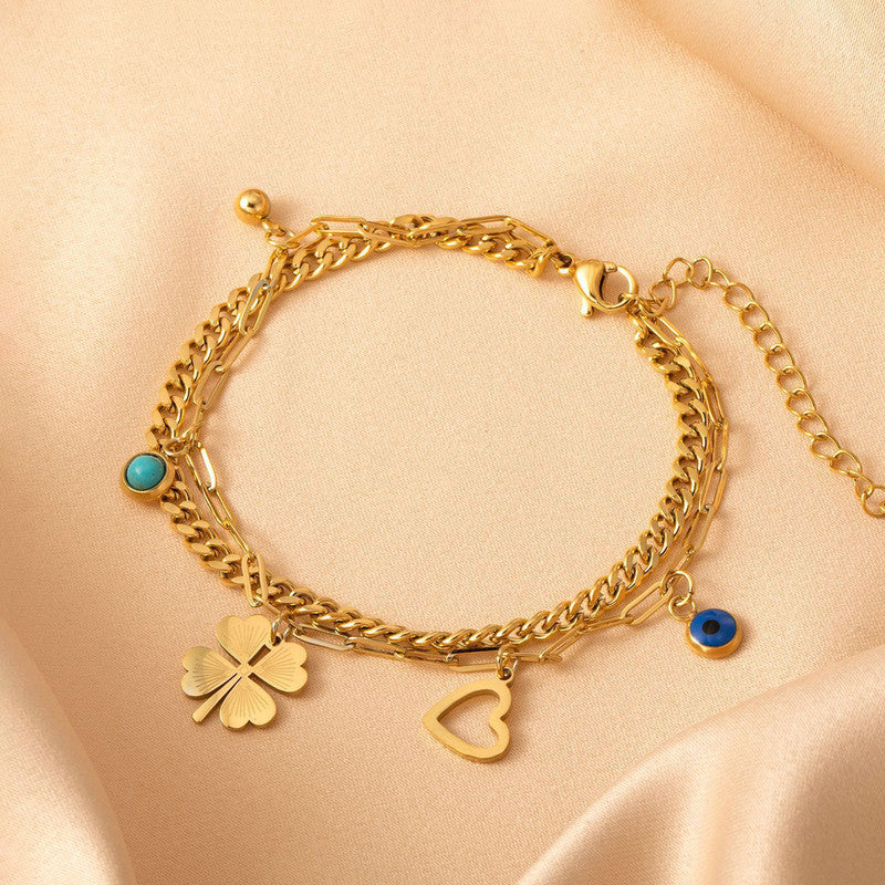 Anti-Tarnish Gold Plated Multi-Charm Bracelet ✨💛