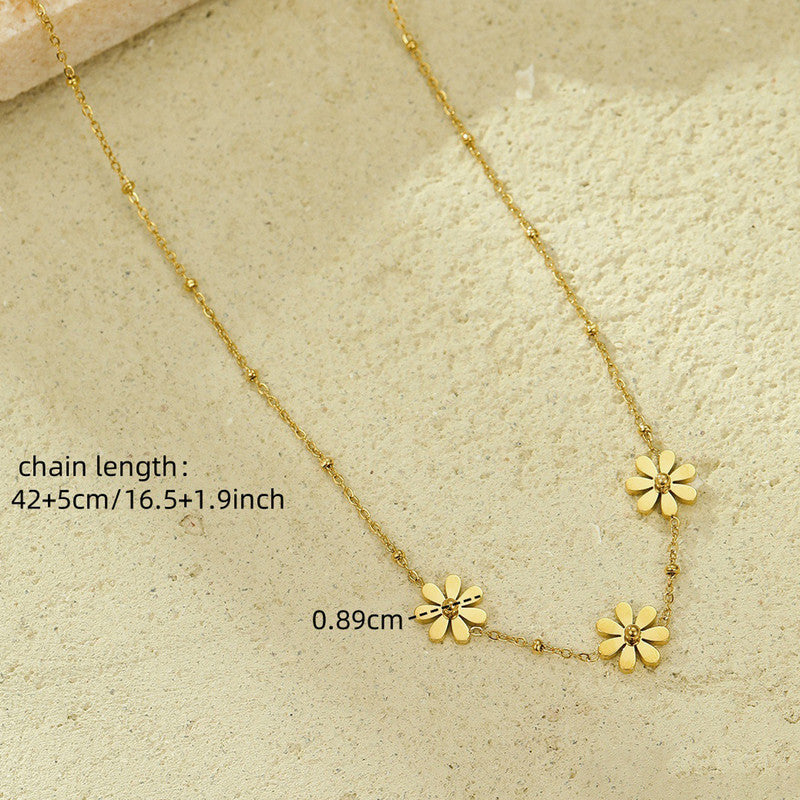 Anti-Tarnish Gold Daisy Flower Necklace
