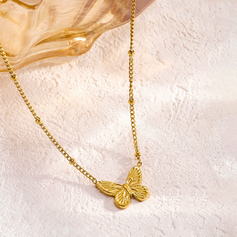 Anti-Tarnish Gold Plated Butterfly Pendant Necklace 🦋✨