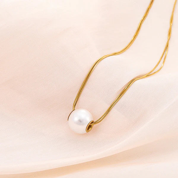 Elegant Pearl Pendant Gold Plated Anti Tarnish Necklace