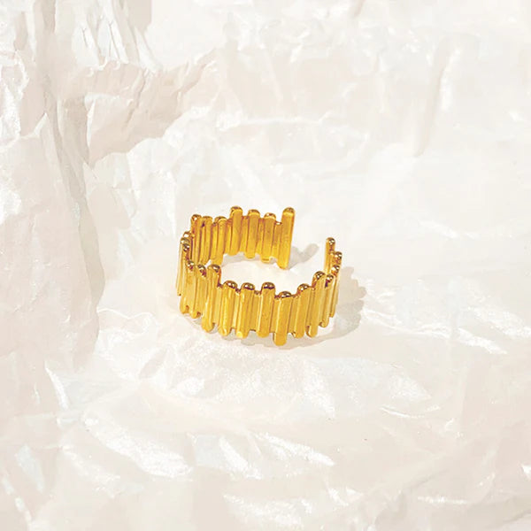 Gold Plated Anti Tarnish Geometric Band Finger Ring