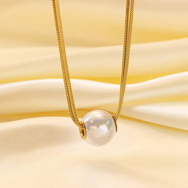 Elegant Pearl Pendant Gold Plated Anti Tarnish Necklace