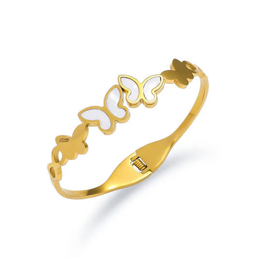 Gold-Plated Butterfly Kada Bracelet for Women | Elegant Anti-Tarnish Jewelry