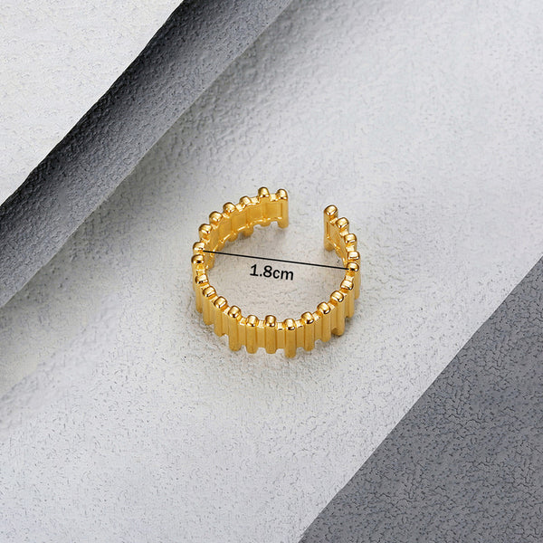 Gold Plated Anti Tarnish Geometric Band Finger Ring