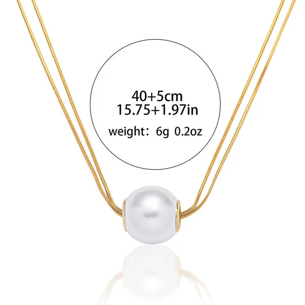 Elegant Pearl Pendant Gold Plated Anti Tarnish Necklace