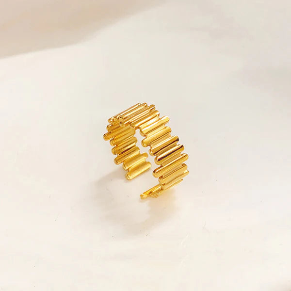 Gold Plated Anti Tarnish Geometric Band Finger Ring