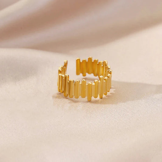 Gold Plated Anti Tarnish Geometric Band Finger Ring