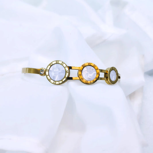 Triple Roman Dial Anti-Tarnish Gold Plated Kada / Bracelet