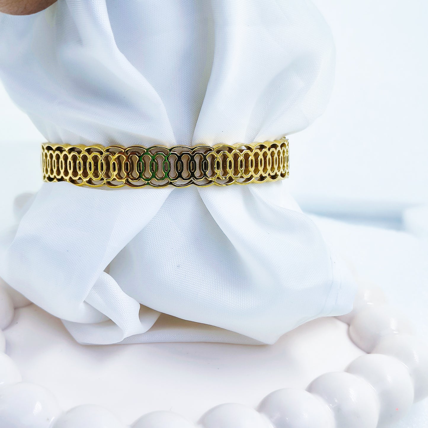 Gold Plated Designer Chain Kada – Anti Tarnish (Regular Size 2.6 & 2.8)