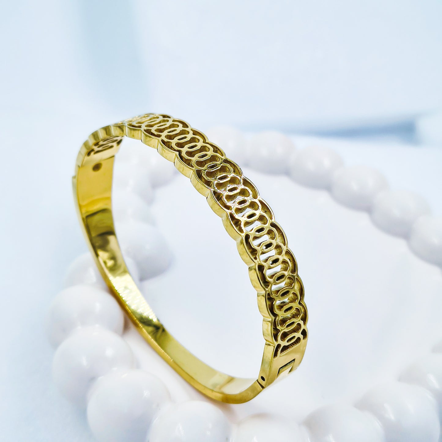 Gold Plated Designer Chain Kada – Anti Tarnish (Regular Size 2.6 & 2.8)