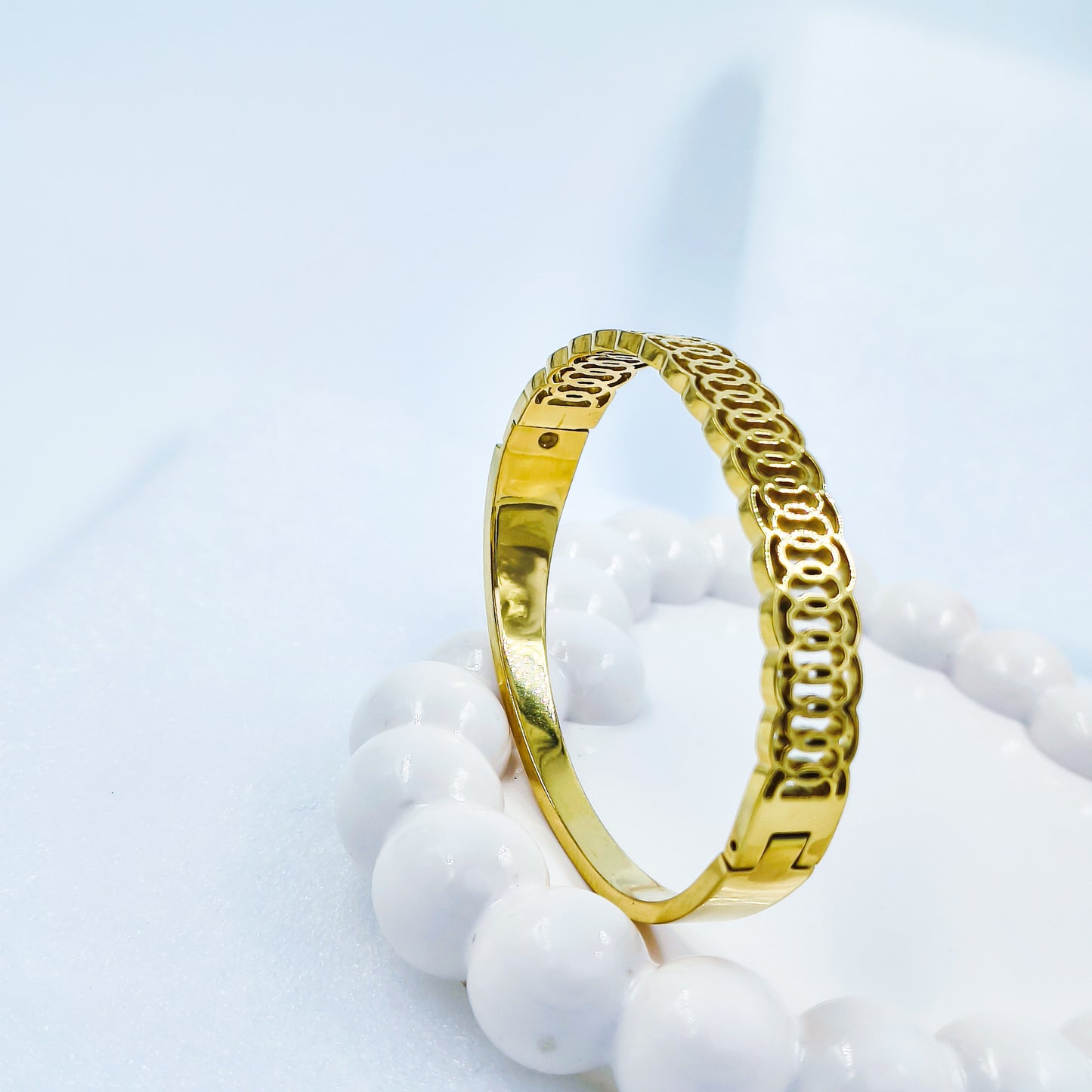Gold Plated Designer Chain Kada – Anti Tarnish (Regular Size 2.6 & 2.8)