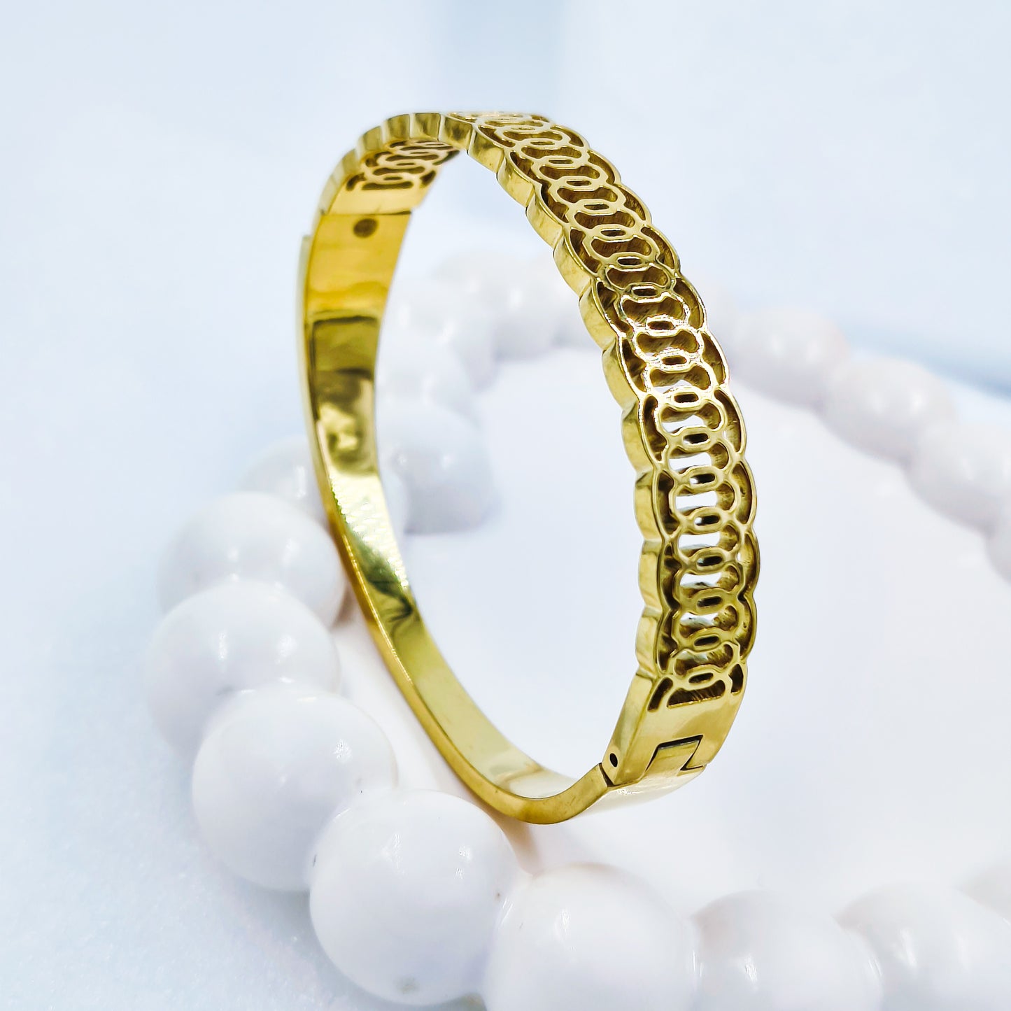 Gold Plated Designer Chain Kada – Anti Tarnish (Regular Size 2.6 & 2.8)