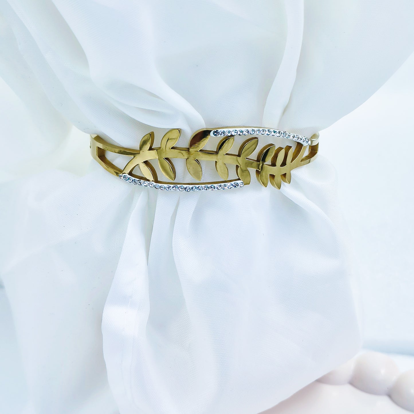 Gold Plated Leaf Branch Kada – Anti Tarnish (Regular Size 2.6 & 2.8)