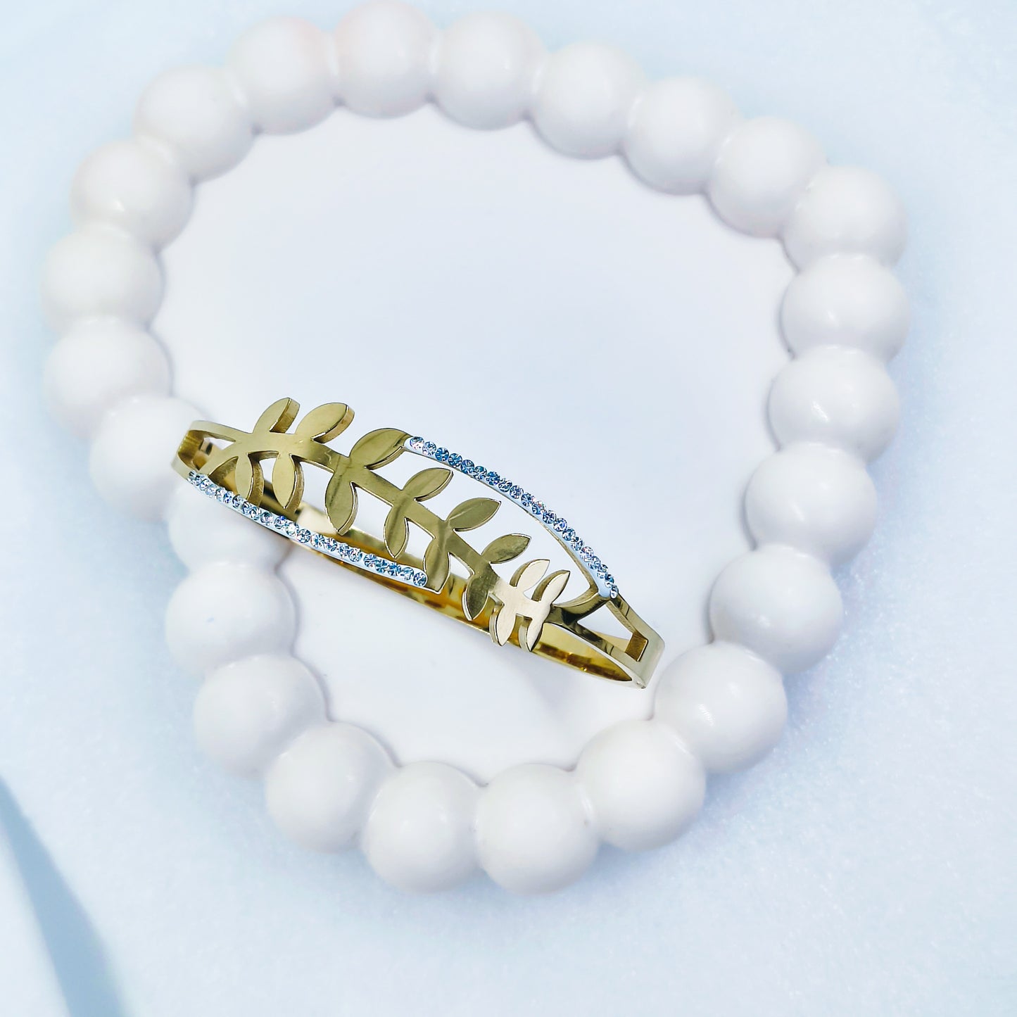 Gold Plated Leaf Branch Kada – Anti Tarnish (Regular Size 2.6 & 2.8)