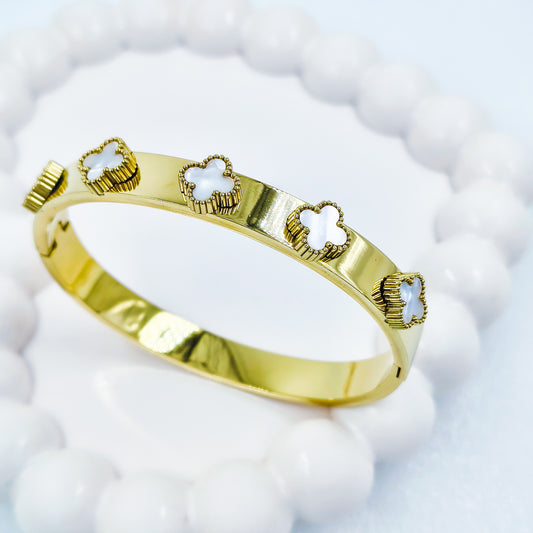 Gold Plated Multi Clover Kada – Anti Tarnish (Regular Size 2.6 & 2.8)