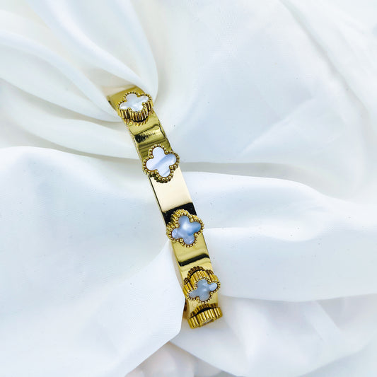 Gold Plated Multi Clover Kada – Anti Tarnish (Regular Size 2.6 & 2.8)
