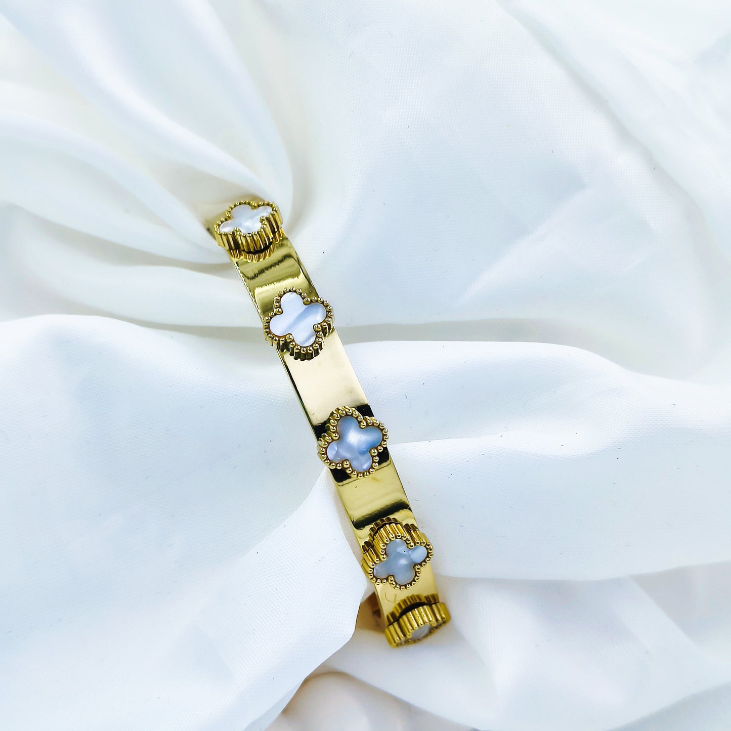 Gold Plated Multi Clover Kada – Anti Tarnish (Regular Size 2.6 & 2.8)