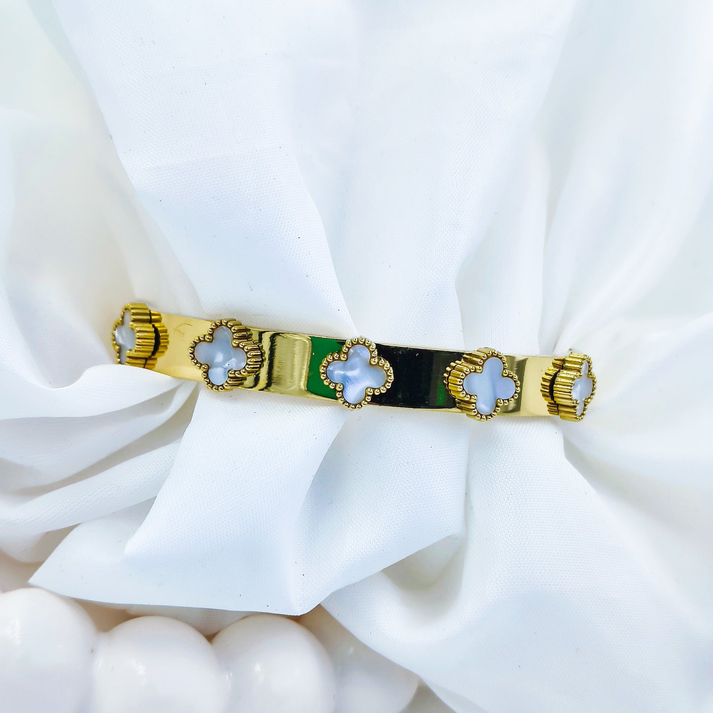 Gold Plated Multi Clover Kada – Anti Tarnish (Regular Size 2.6 & 2.8)