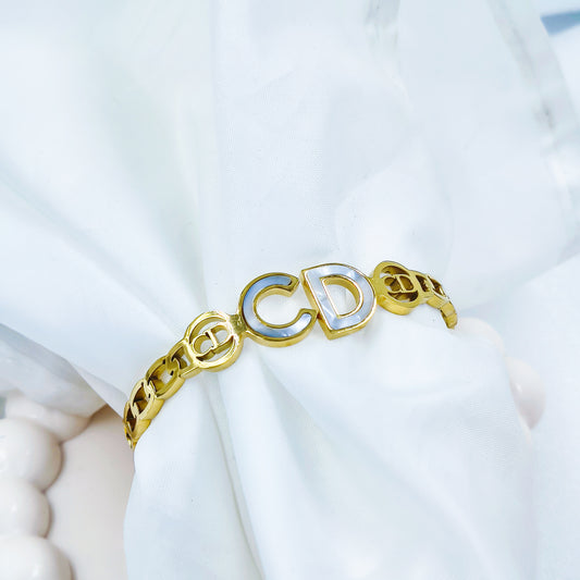 Gold Plated Alphabet Design Kada – Anti Tarnish (Regular Size 2.6 & 2.8)