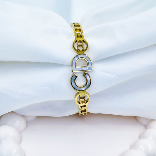 Gold Plated Alphabet Design Kada – Anti Tarnish (Regular Size 2.6 & 2.8)