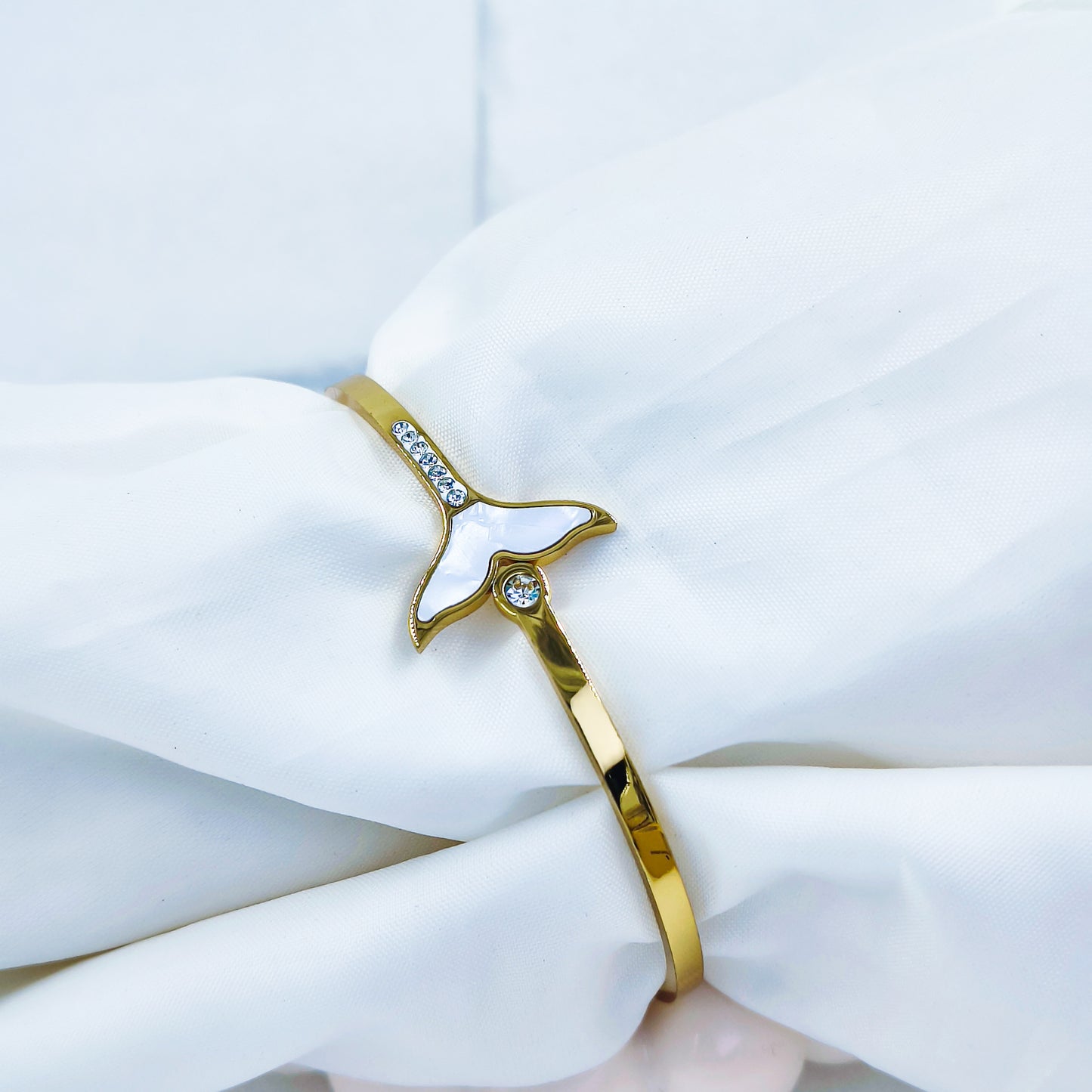 Gold Plated Whale Tail Kada – Anti Tarnish (Regular Size 2.6 & 2.8)