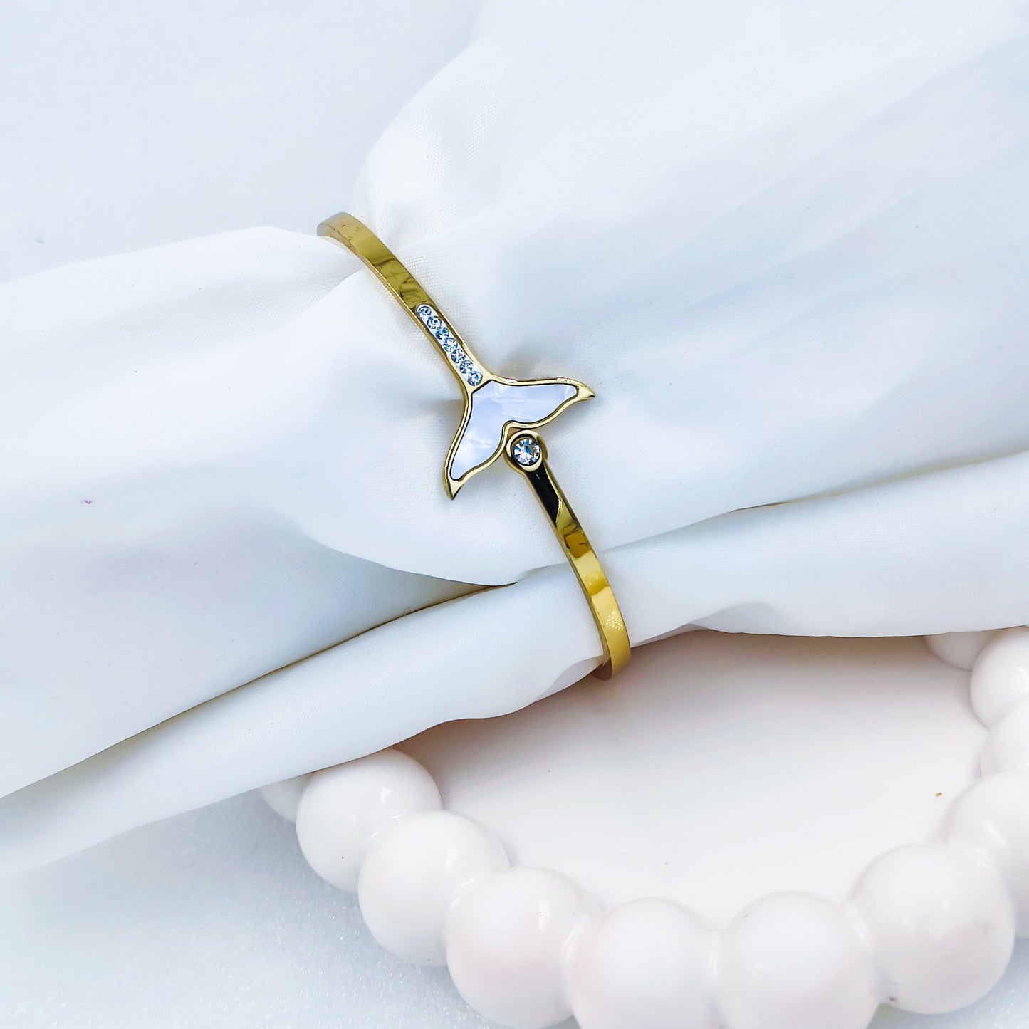 Gold Plated Whale Tail Kada – Anti Tarnish (Regular Size 2.6 & 2.8)