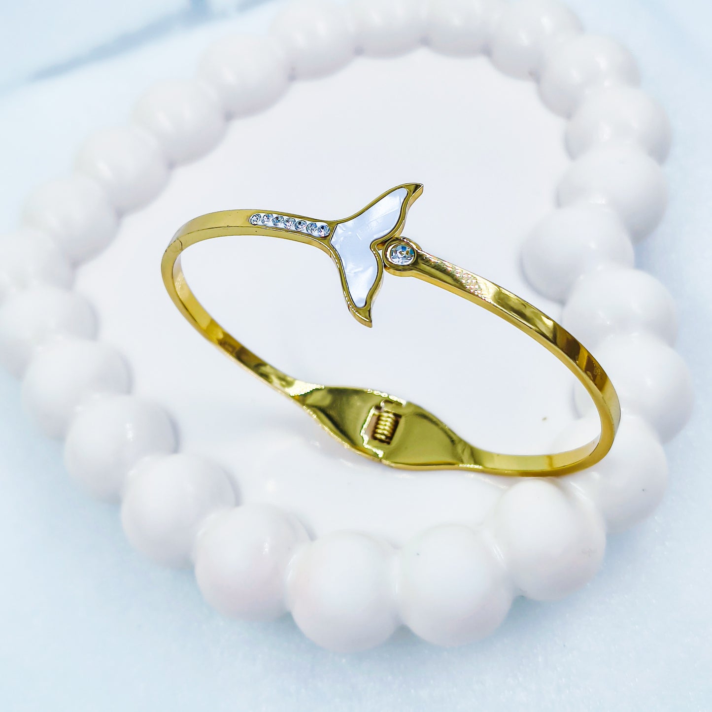 Gold Plated Whale Tail Kada – Anti Tarnish (Regular Size 2.6 & 2.8)