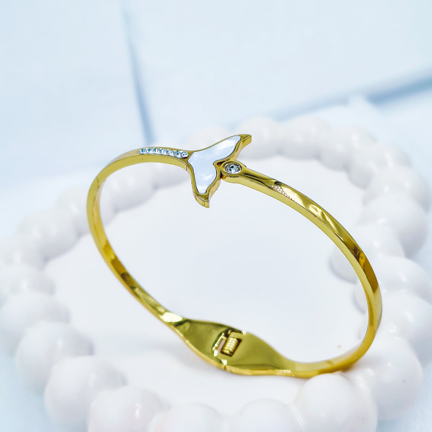 Gold Plated Whale Tail Kada – Anti Tarnish (Regular Size 2.6 & 2.8)