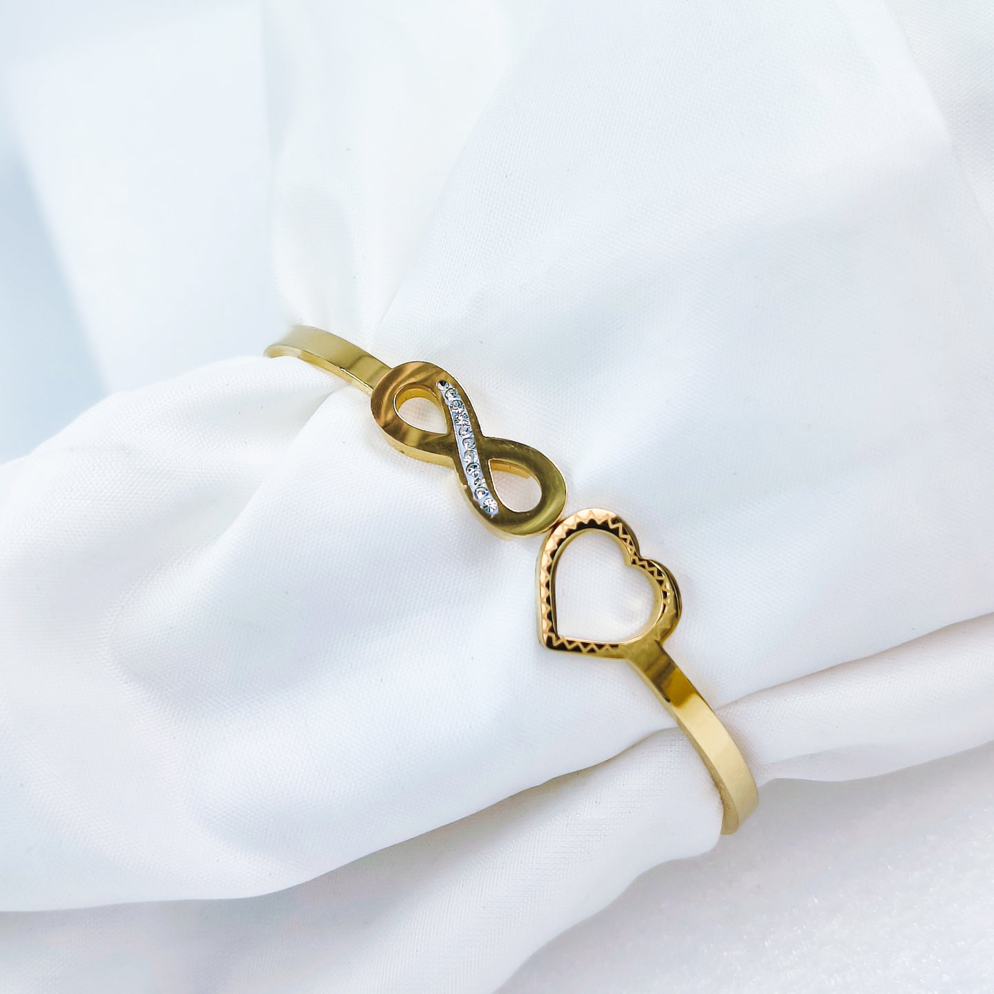 Infinity Heart Gold Plated Anti-Tarnish Bracelet (Size 2.6, 2.8 & Regular)