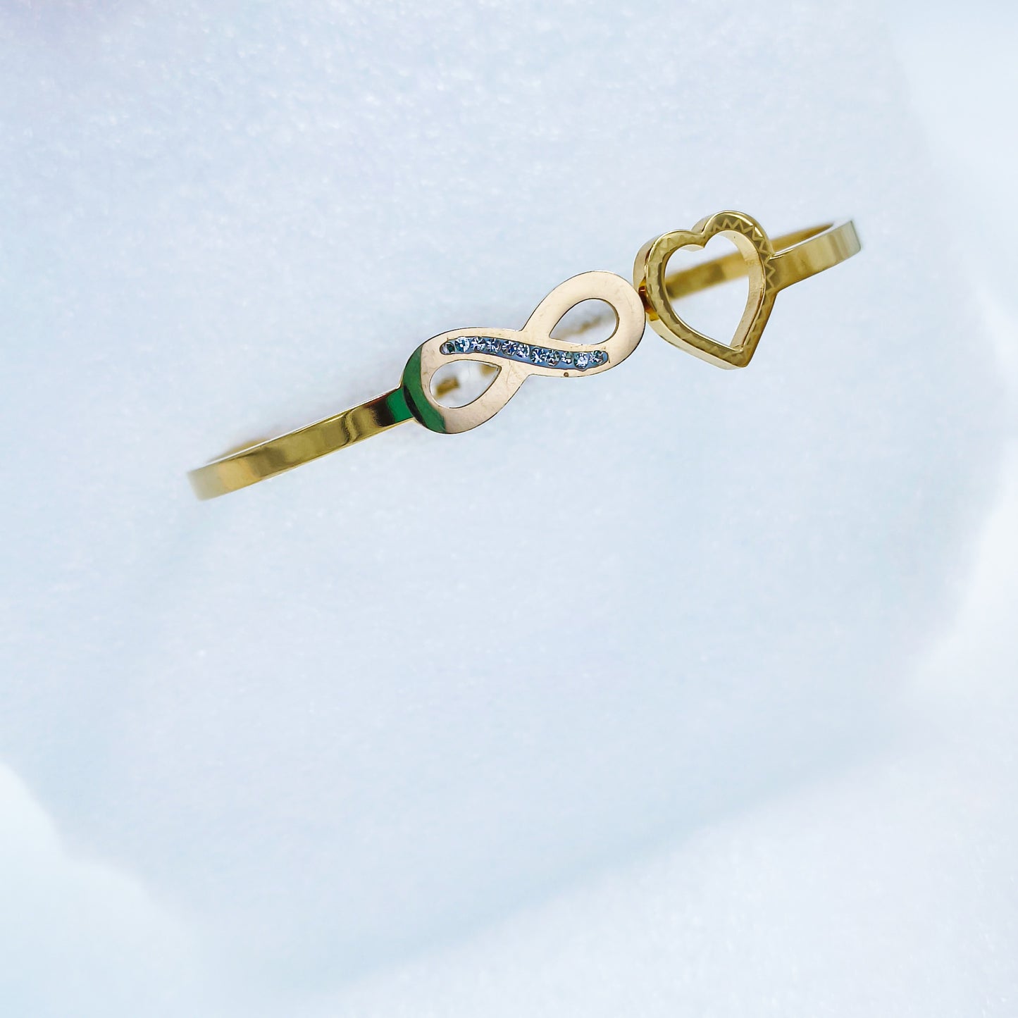 Infinity Heart Gold Plated Anti-Tarnish Bracelet (Size 2.6, 2.8 & Regular)