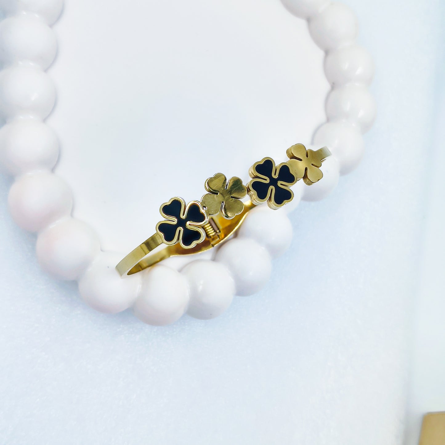 Four Clover Gold Plated Anti-Tarnish Bracelet (Regular Size & 2.8)