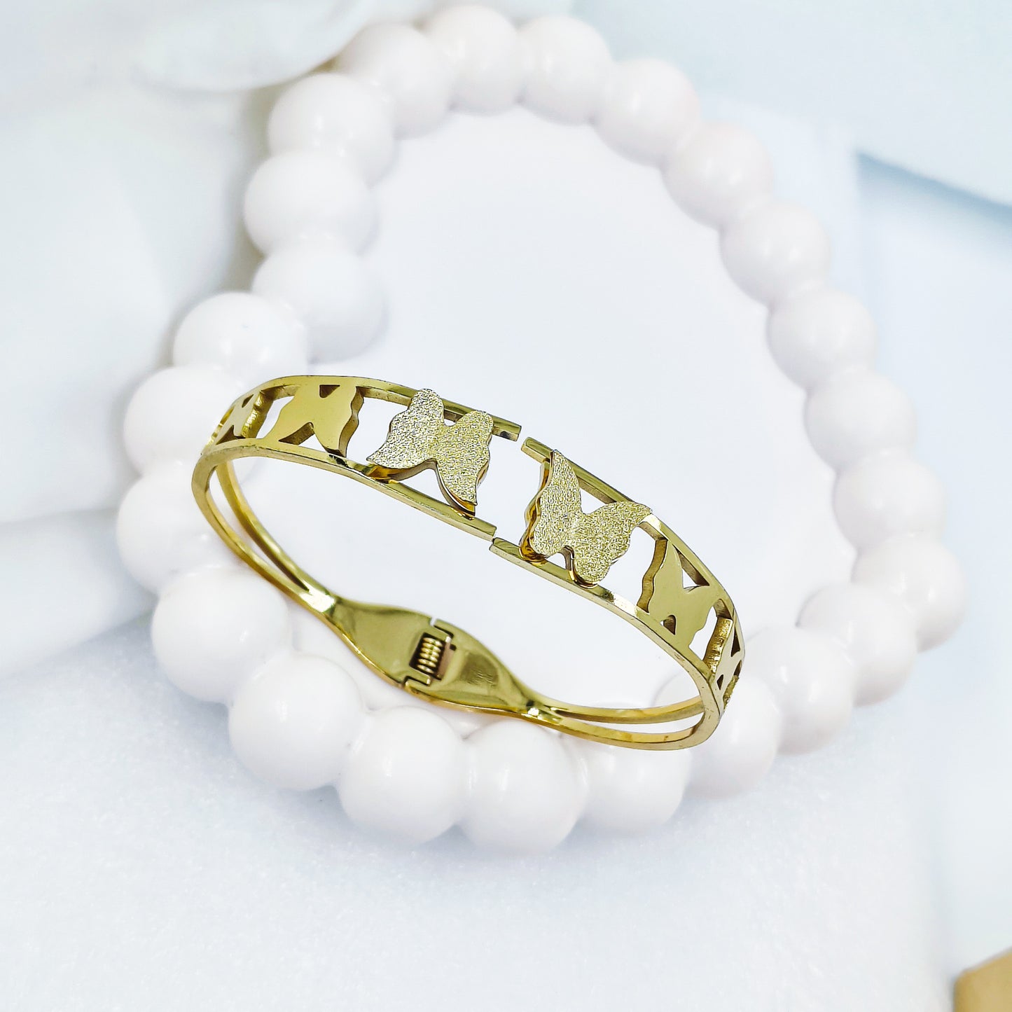 Butterfly Cutwork Gold Plated Anti-Tarnish Bracelet (Regular Size & 2.8)