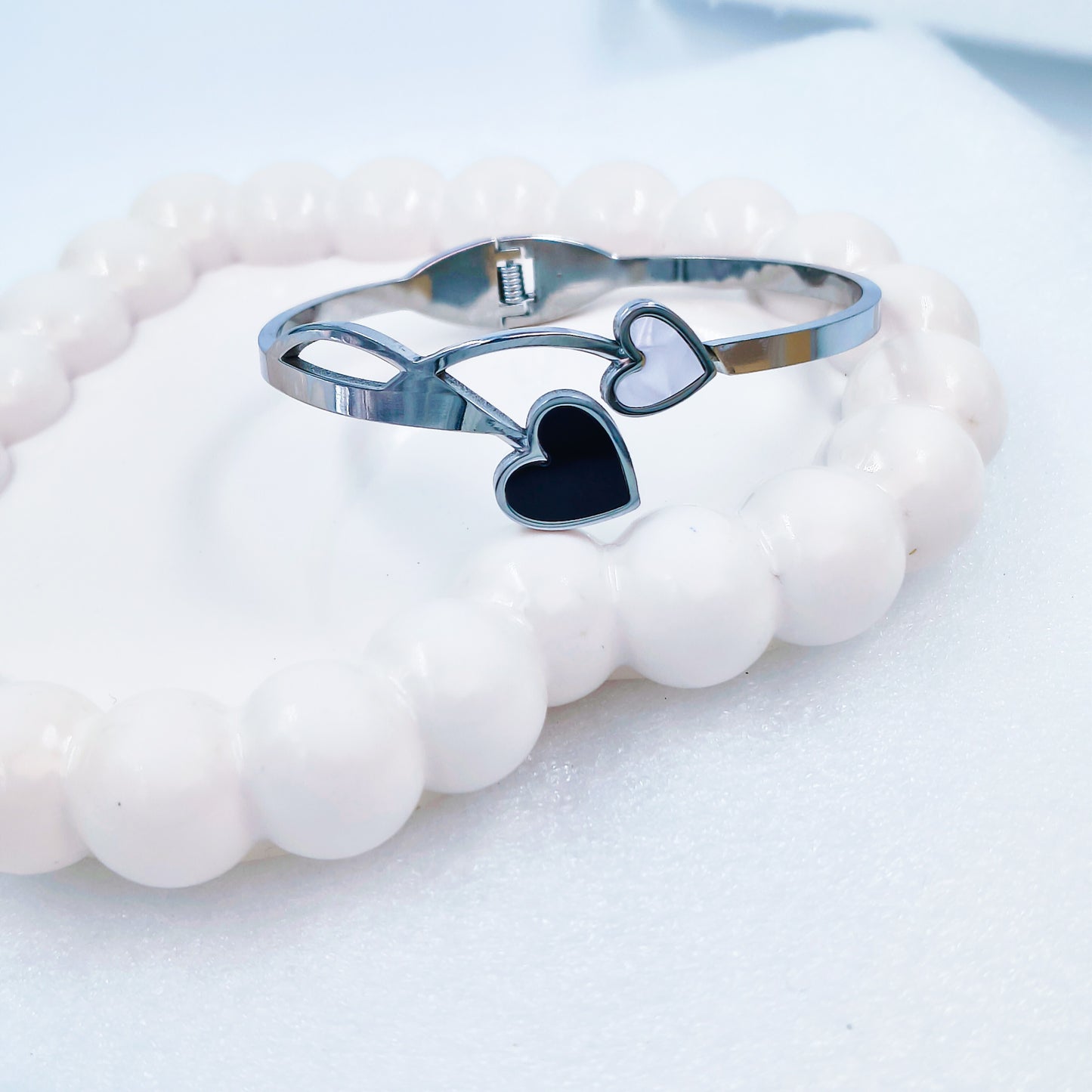 Dual Heart Anti-Tarnish Bracelet (Size 2.6 & 2.8)