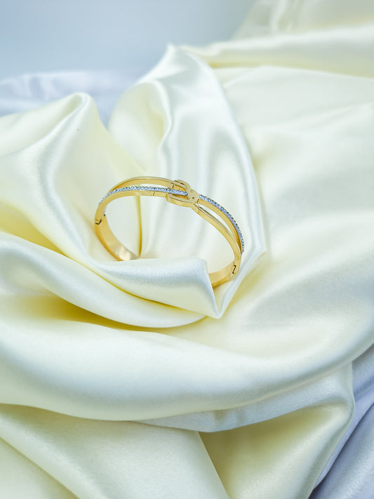 Anti-Tarnish Gold Plated Knot Design Kada Bracelet – Baby Size 2.6 | True Shiny Jewells