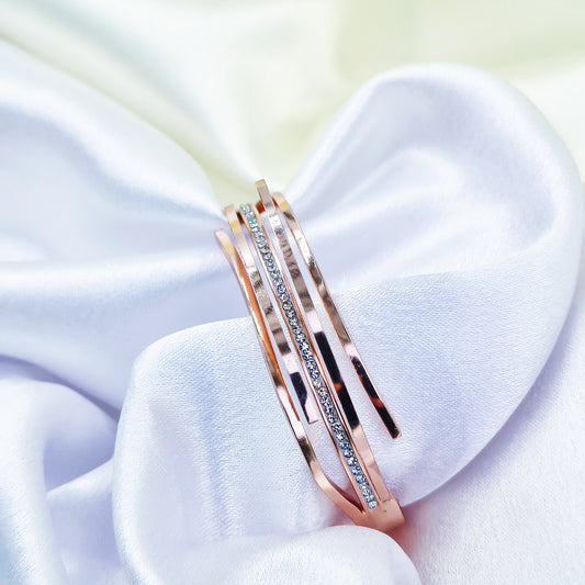 Anti-Tarnish Dual Tone Kada Bracelet for Women – Gold & Rose Gold | baby Size 2.6