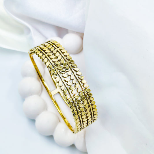 Anti-Tarnish Triple Line Gold Plated Kada Bracelet for Women – Regular Size 2.8