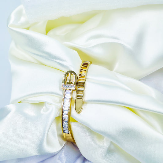 Anti-Tarnish Designer Gold Plated Kada Bracelet with Stone Belt Design – Regular Size 2.8