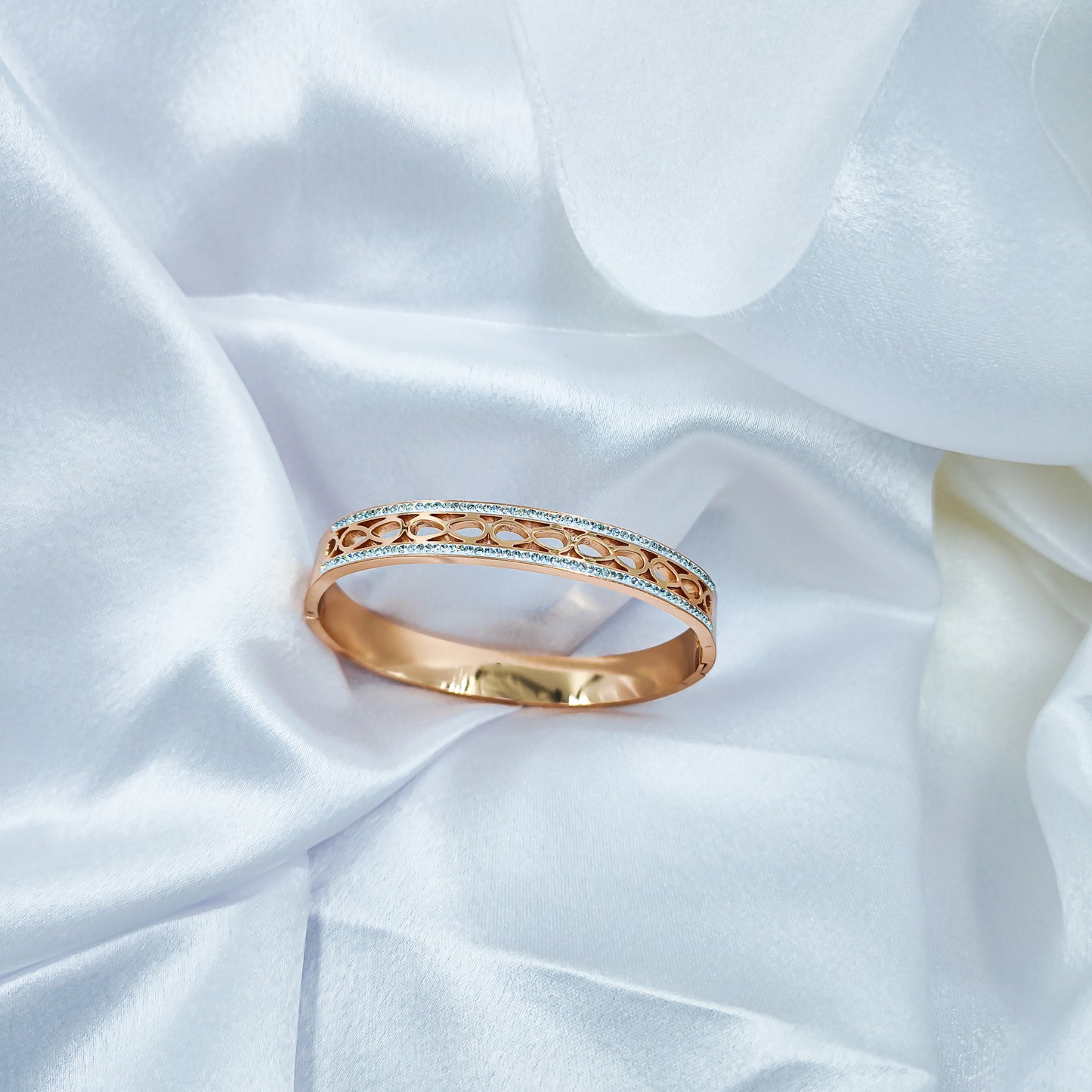 Anti-Tarnish Rose Gold Dual Line Kada Bracelet for Women – Regular Size 2.8