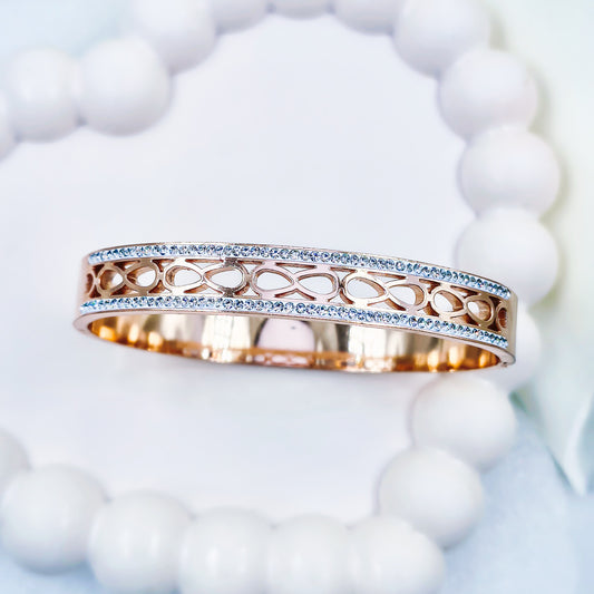 Anti-Tarnish Rose Gold Dual Line Kada Bracelet for Women – Regular Size 2.8