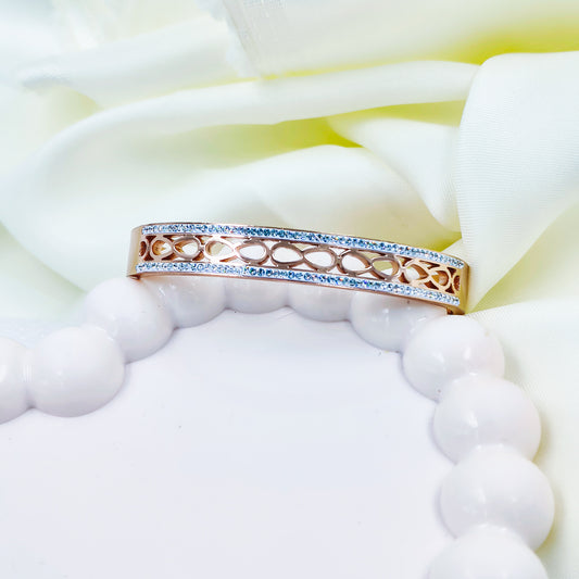 Anti-Tarnish Rose Gold Dual Line Kada Bracelet for Women – Regular Size 2.8
