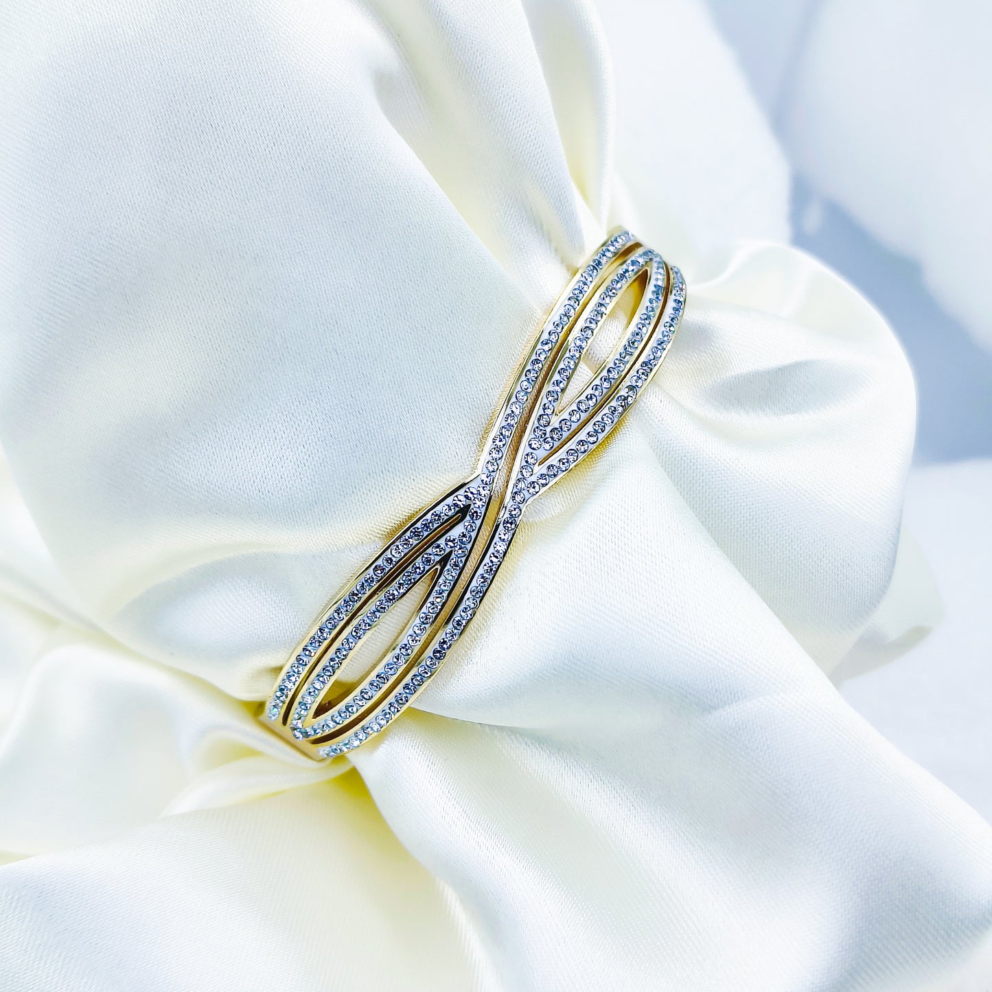 Anti-Tarnish Infinity Design Gold Plated Kada Bracelet for Women – Regular Size 2.8