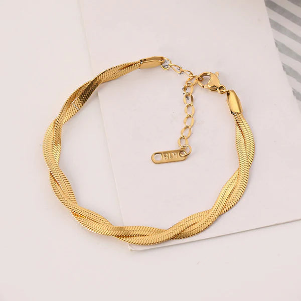 Gold-Plated Anti Tarnish Thick Snake Anti Tarnish Chain Bracelet For Women