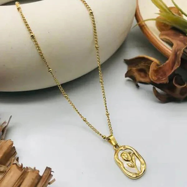 Gold Plated Anti-Tarnish Rose Anti Tarnish Pendant For Women