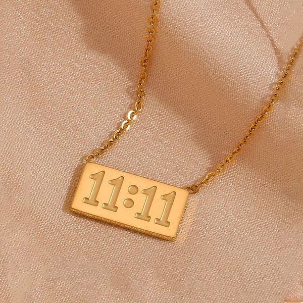 11:11 Gold Plated Angel Number Anti-Tarnish Necklace For Women