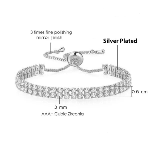 Silver Sparkle Adjustable Bracelet – Anti Tarnish