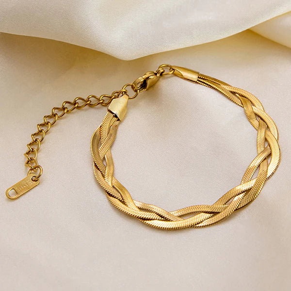 Gold Plated Twisted Chain Bracelet – Anti Tarnish Jewellery For Women