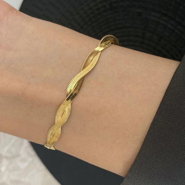 Gold-Plated Anti Tarnish Thick Snake Anti Tarnish Chain Bracelet For Women