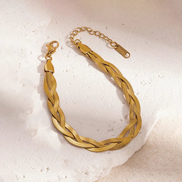 Gold Plated Twisted Chain Bracelet – Anti Tarnish Jewellery For Women