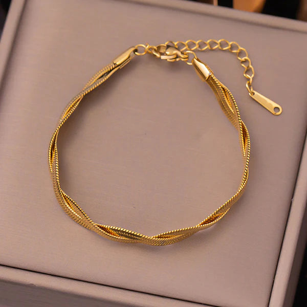 Gold-Plated Anti Tarnish Thick Snake Anti Tarnish Chain Bracelet For Women